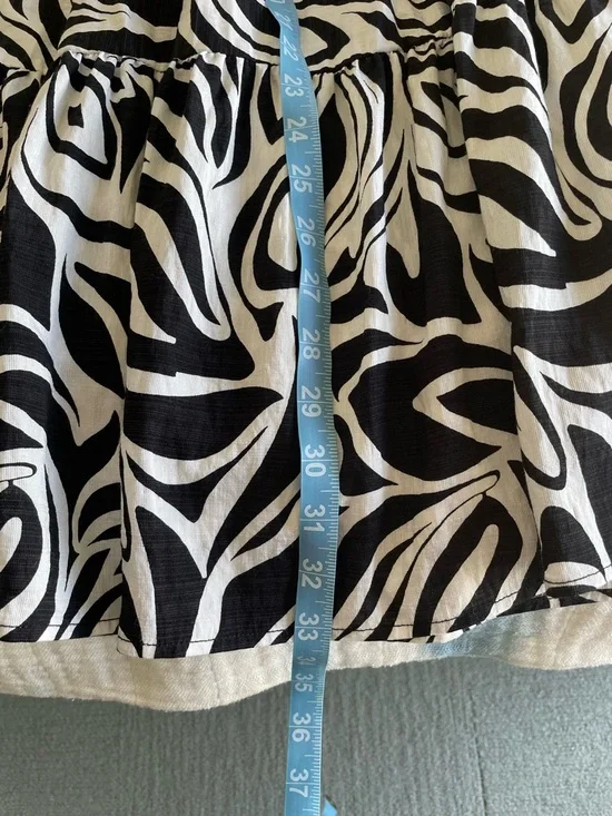 Rachel Zoe Black & White Abstract Print Tiered Maxi Skirt - Picture 10 of 11